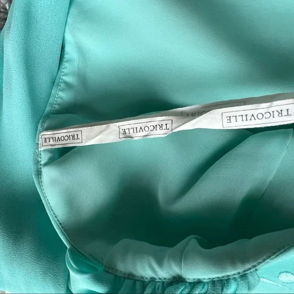 Vintage Tricoville London Blue Midi Dress Size 6 Sleveless Turquoise - Picture 15 of 16